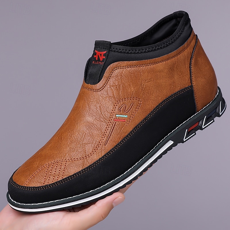 Men's Slip-On Casual Loafers with Faux Leather and Dual-Tone Design – Comfortable and Stylish for Everyday Wear4