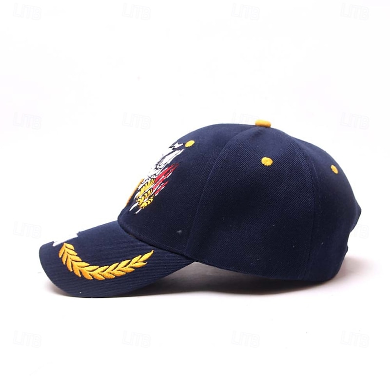 Men's Baseball Cap Sun Hat Trucker Hat Black Dark Navy 100% Polyester Embroidery Adjustable Fashion Daily Wear Festival Pattern Eagle Casual / Daily4