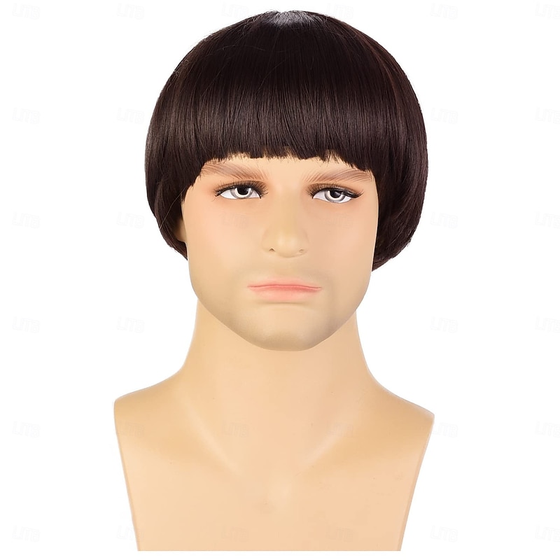 Short Mushroom Wig for Men-Synthetic 60s Bowl Cut Wigs for Anime Movie Music Costume Halloween Cosplay Party2