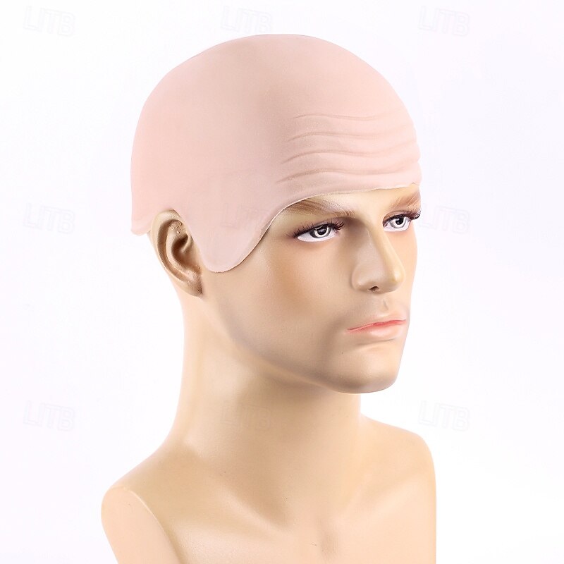 Halloween Fake Scalp Simulation Scalp Wig Role Play Monk Bald Cosplay Masquerade Props2