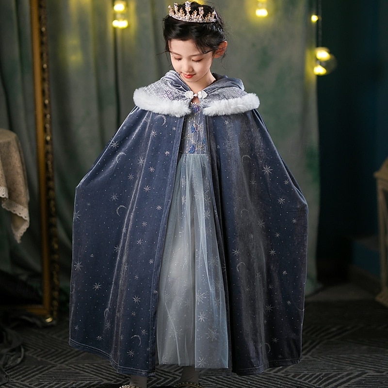 Frozen Princess Fairytale Elsa Cloak Theme Party Costume Cosplay Costume Movie Cosplay for Girls' Kid's Christmas Carnival New Year Performance Birthday Party