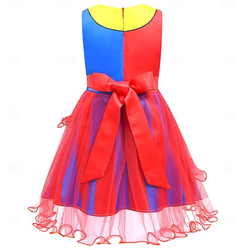 Joker Clown Pomni Halloween Outfits Costume Circus Carnival Costume Cosplay Kid's Girls' Halloween Carnival Mardi Gras Performance Party Easy Halloween Costumes Dress Up4