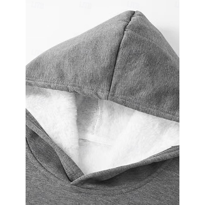 Women's Pajamas Set Fleece Lined 2 Pieces Hoodie Tracksuits Fleece Pants Long Sleeve Daily Hooded Letter Drawstring Print Casual Black Dark Pink Gray Fall Regular Fit4