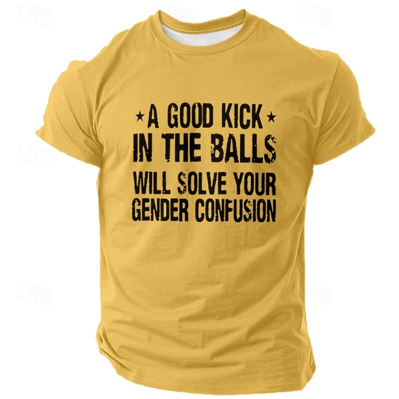 Men's Funny Slang T Shirt Short Sleeve T shirt 3D Print Crew Neck Shirt Fashion Athleisure Street Sports Outdoor Daily Black White Yellow Summer Spring Clothing Apparel S M L XL XXL XXXL3