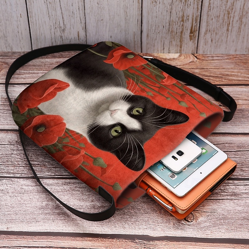 Women's Fashionable Cat Tote Bag - Perfect for Cat Lovers Shopping or Work4
