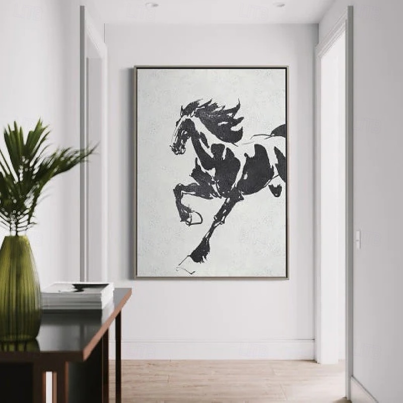 Running Horse oil painting - Hand Painted Modern Palette Knife Abstract Animal Oil Painting On Canvas for bedroom artwork wall art picture wall decorations christmas gift painting3