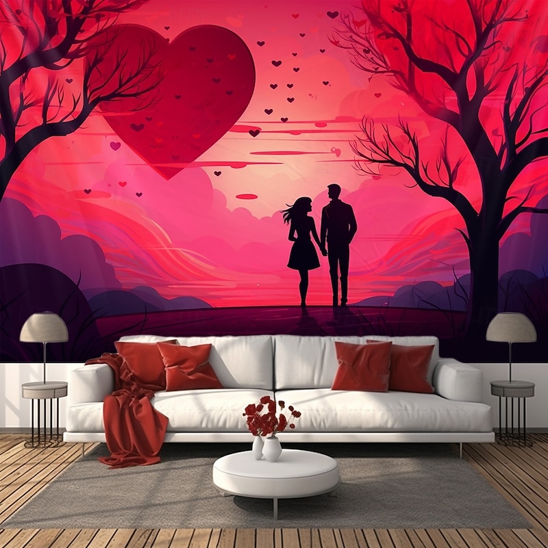 Wedding Decorations Backdrop Photograph Wall Hanging Large Tapestry Art Mural Decor Blanket Curtain Home Bedroom Living Room Decoration Couple