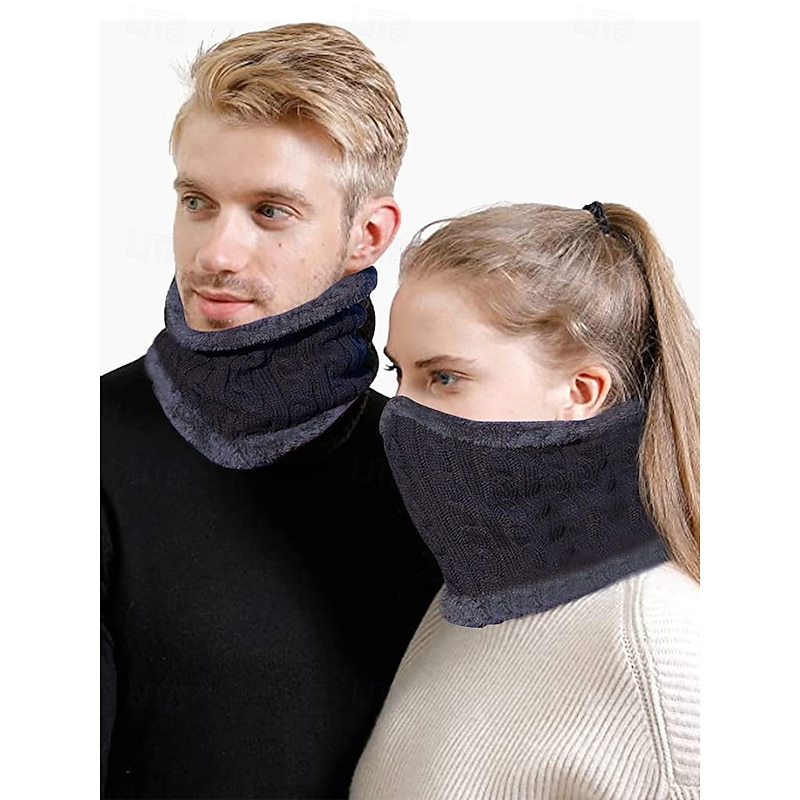 Men's Winter Knit Neck Warmer | Thick Fleece-Lined Scarf for Cold Weather, Outdoor Activities, and Casual Wear3