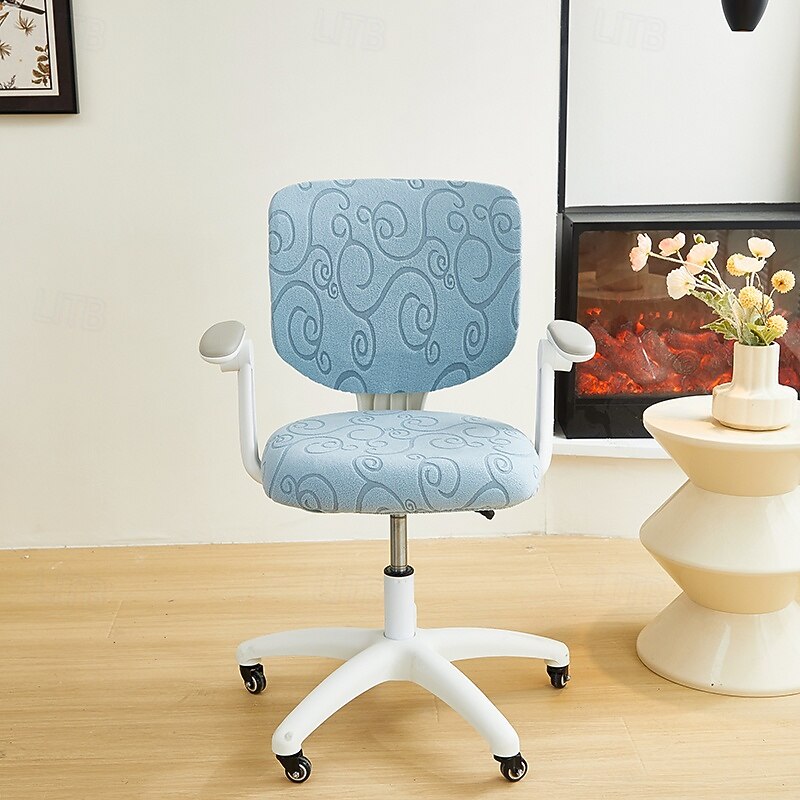 Office Chair Cover Thicken Solid Office Computer Spandex Split Seat Cover Universal Office Anti-dust Armchair Cover