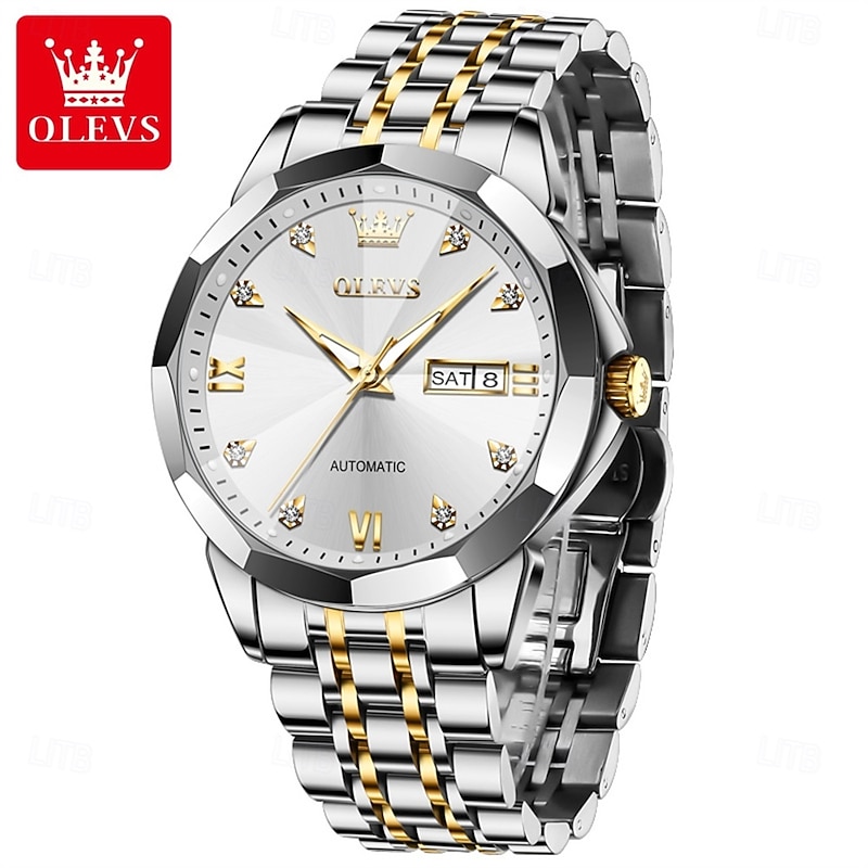 OLEVS Men Quartz Watch Creative Minimalist Fashion Business Luminous Calendar Date Week Waterproof Steel Watch4