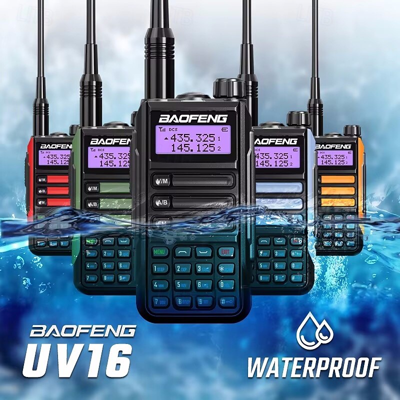 1PC Walkie-Talkie Tri Band Professional Hunting Ham Waterproof Long Range Type-C Charger VHF UHF Two Way Portable Radio