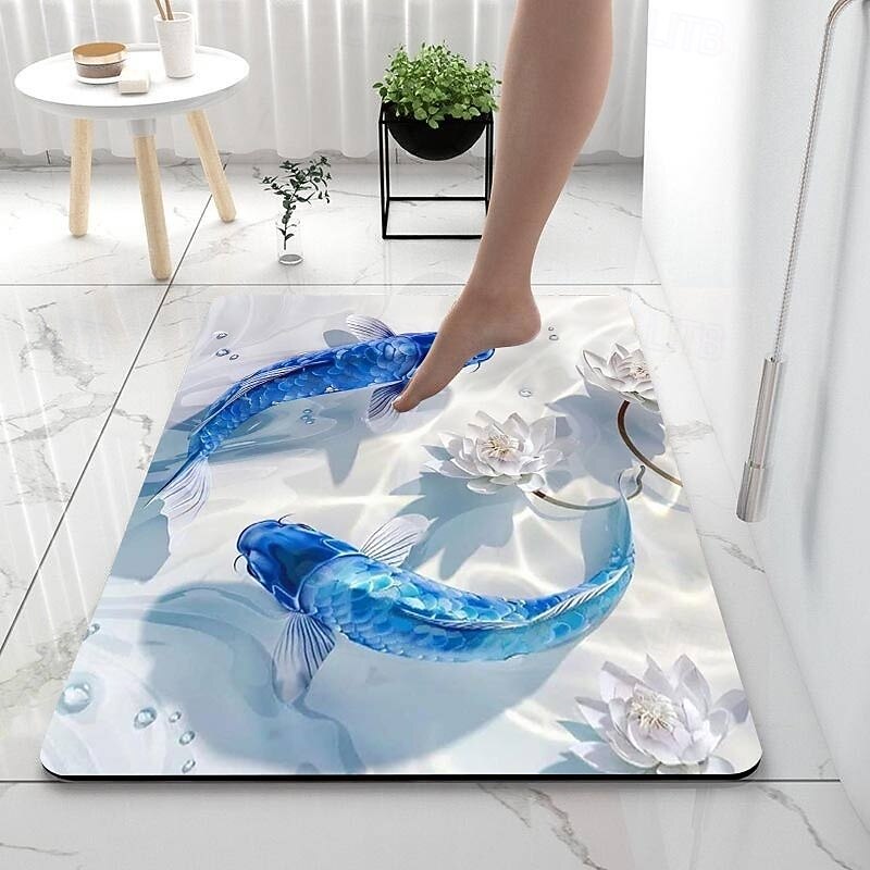 Abstract Graph Bathroom Bath Mats Creative Absorbent Bathroom Rug Diatomaceous Earth Non Slip mats2