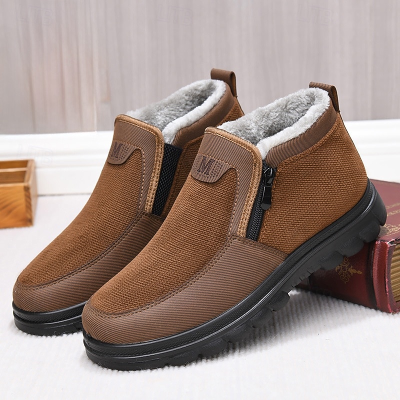 Men's Warm Winter Ankle Boots with Fleece Lining and Side Zipper – Comfortable, Non-Slip Outdoor Shoes for Cold Weather2