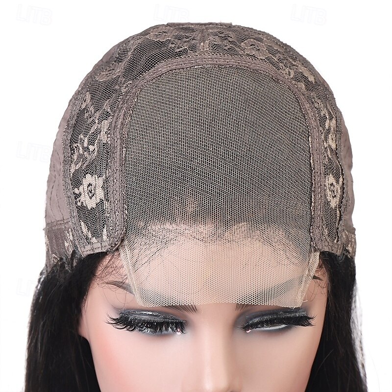 4*4 Transparent Lace Human Hair Wig Natural Color Deep Wave Wig 150% Density3