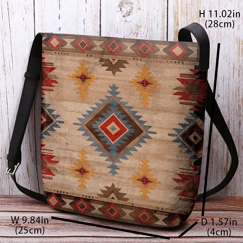 Women's Vintage Bohemian Crossbody Bag with Unique Aztec Print | Perfect for Summer Festivals3