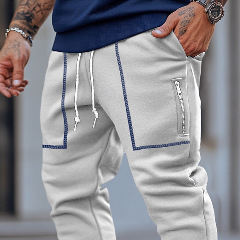 Men's Sweatpants Joggers Trousers Pocket Plain Soft Outdoor Full Length Casual Daily Weekend Sports Fashion Black Navy Blue Micro-elastic2