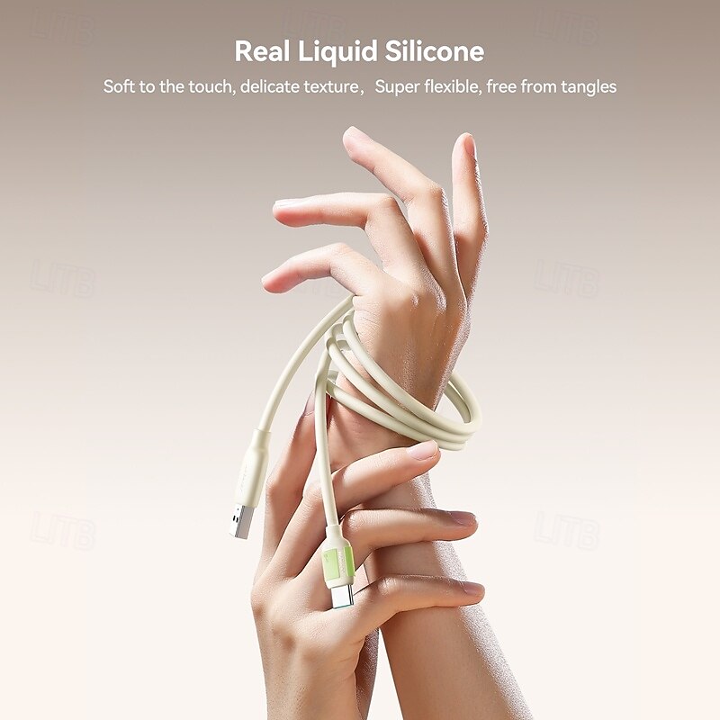 1 Pack Joyroom Multi Charging Cable 60W 3.3ft 6.6ft USB C to USB C / Lightning USB A to USB C / Lightning 3 A Fast Charging Liquid Silica Gel For Macbook iPad Samsung Phone Accessory3