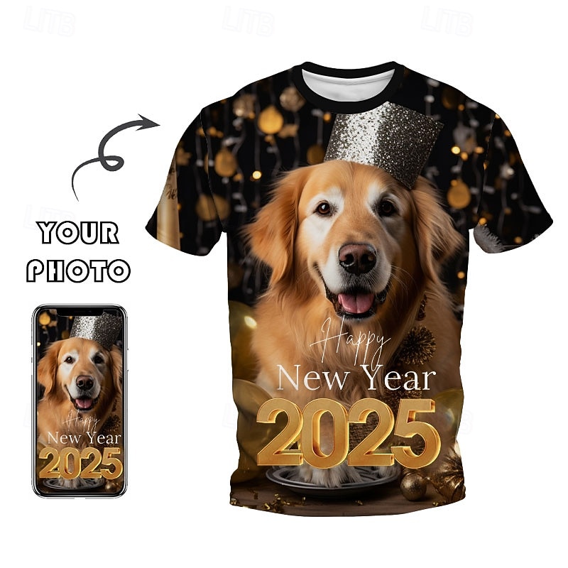 Personalized New Year Gifts T Shirt Unisex Custom T Shirt for Family Design Your Own Custom Shirts Personalized Unisex All Over Print Tee Custom Gifts New year custom