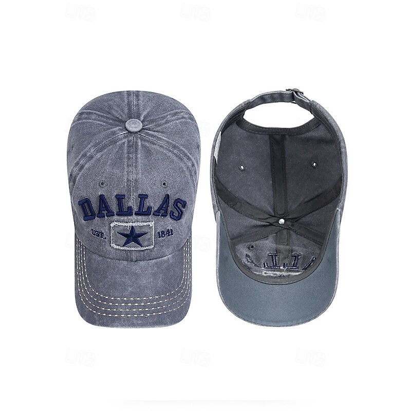 Men's Distressed Denim Baseball Cap with Adjustable Strap - Casual and Stylish Perfect for Everyday Wear