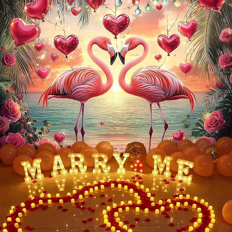 Wedding Decorations Backdrop Photograph Wall Hanging Large Tapestry Art Mural Decor Blanket Curtain Home Bedroom Living Room Decoration Flamingos4