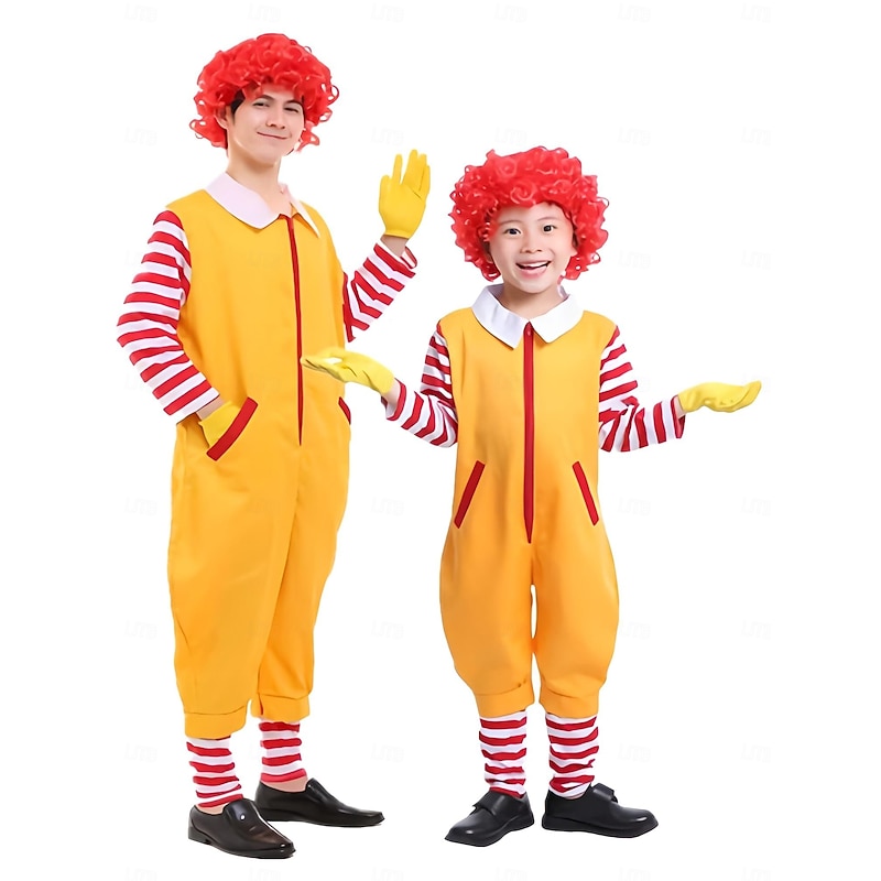 Joker Clown Halloween Costume Jumpsuit Carnival Costume One Piece Cosplay Kid's Adults' Men's Women's Boys' Halloween Carnival Mardi Gras Performance Party Stage Easy Halloween Costumes Dress Up