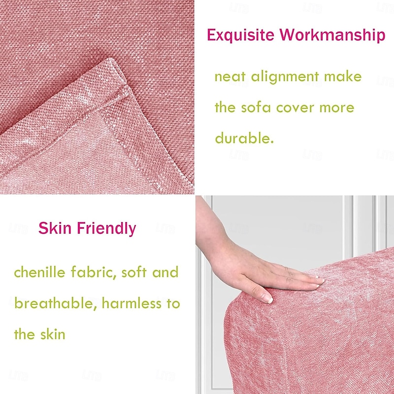 Armrest Covers Set, Chenille Arm Covers for Chairs and Sofas Anti-Slip Couch Armrest Covers with Pins, Furniture Armrest Protector for Sofa Couch Chair4