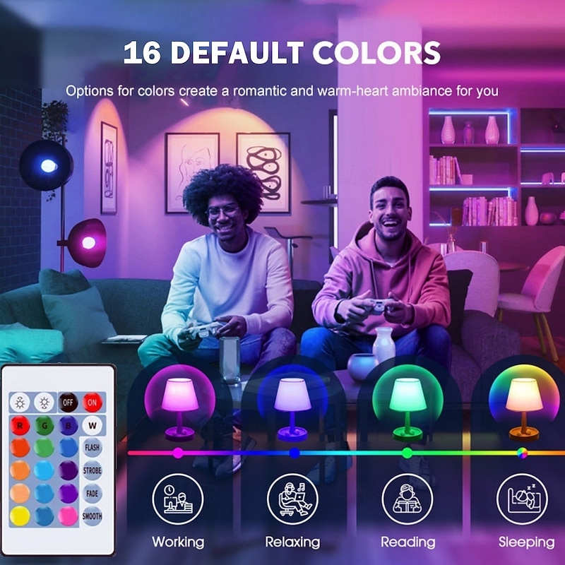 E27/E26 RGB LED Light Bulbs Smart Lights with Remote 15W RGBW Color Changing Light Bulbs 16 Color Multicolor Light Bulb Dimmable Light for Home Decoration Bedroom Stage Bar Party4