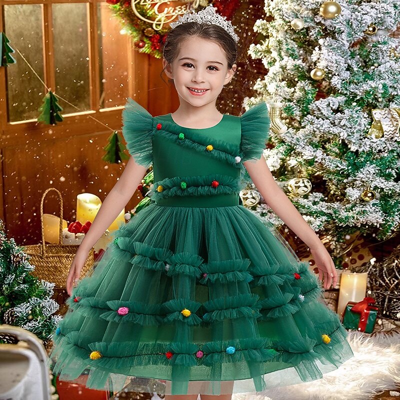 Dress Fancy Costume Fancy Christmas Dress Girls' Cosplay Costume Kid's Christmas New Year Christmas Eve Christmas Dress