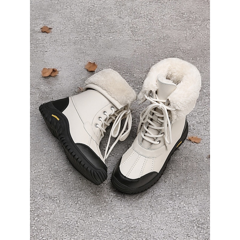 Women's Winter Lace-Up Snow Boots - Faux Fur Lined Waterproof Insulated Boots for Outdoor Adventures4