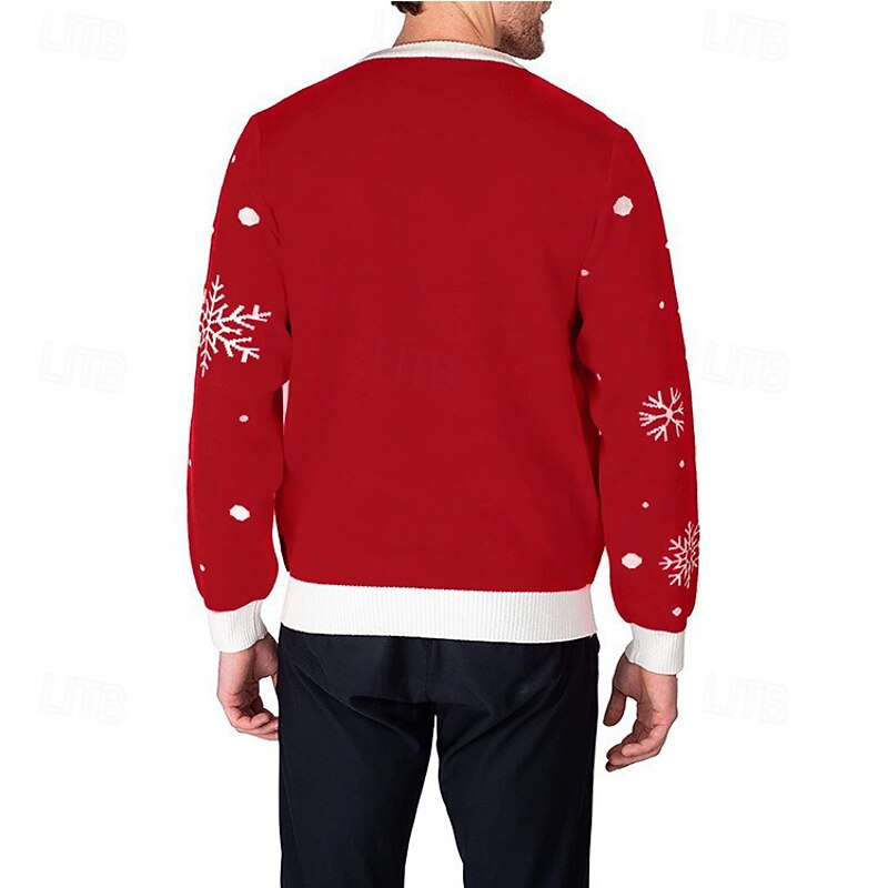 Reindeer Ugly Christmas Sweater Pullover Jumper Men's Women's Christmas Novelty Funny Knitted Pattern Adults Christmas New Year Christmas Eve Christmas Top3