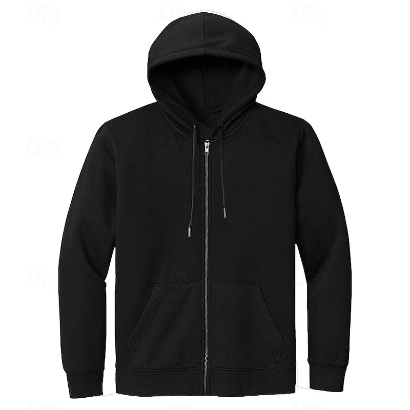 Men's 100% Cotton Full Zip Hoodie Black White Hooded Graphic Tree Zipper Print Christmas Christmas Gifts Sports & Outdoor Vintage Cool Designer Fall Winter Clothing Apparel Hoodies Sweatshirts4