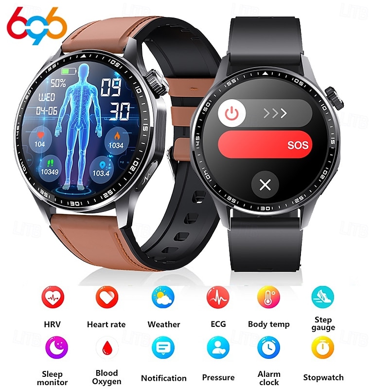 696 F210 Smart Watch 1.55 inch Smart Band Fitness Bracelet Bluetooth ECG+PPG Pedometer Call Reminder Compatible with Android iOS Men Hands-Free Calls Message Reminder IPX-0 48mm Watch Case4