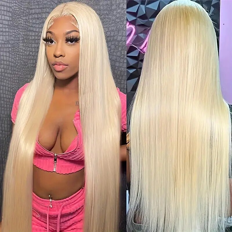 613#T Lace Frontal Wig Human Hair 13x4x1 Straight 150% Density For Women Human Hair