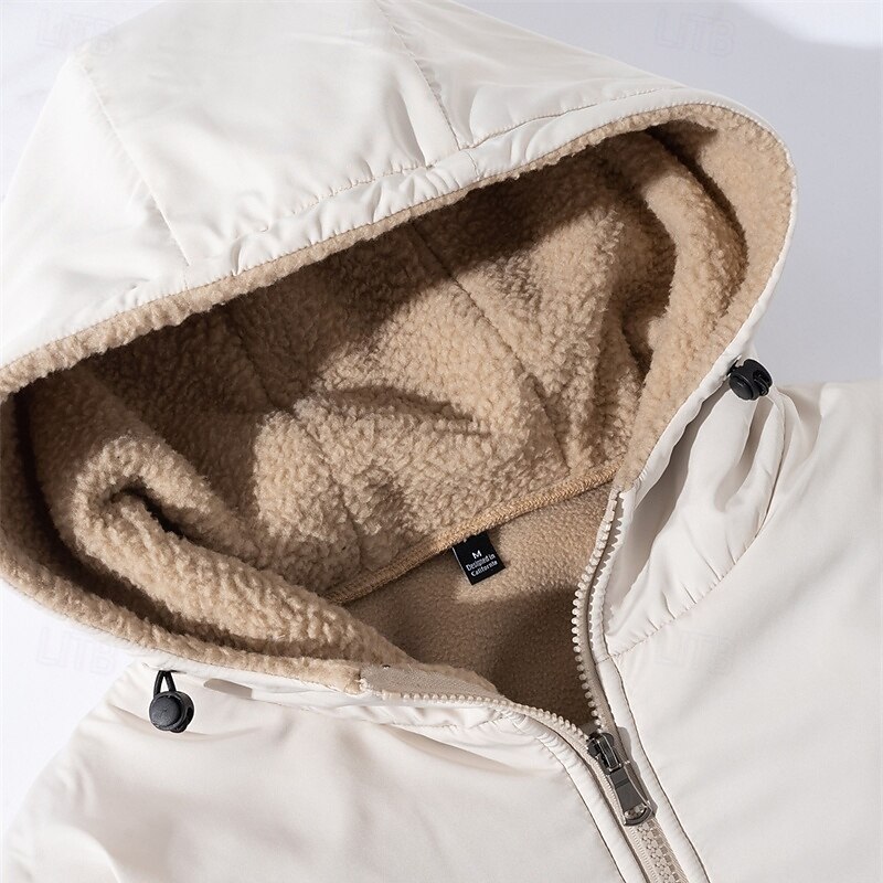 Men's Hiking Jacket Hiking Fleece Jacket Winter Outdoor Thermal Warm Fleece Lining Fleece Jackets Full Zip Climbing Camping / Hiking / Caving Traveling Black Light Grey Khaki Dark Blue