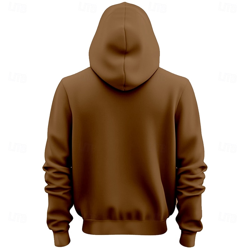Men's Cow Skulls Hoodies Fashion Daily Long Sleeve Crew Neck Holiday Going out Streetwear Brown Drawstring Fall Winter Designer2