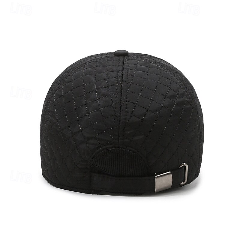 Men's Winter Hats Winter Warm Cap Winter Baseball Cap with Ear Flaps Winter Baseball Cap Black Dark Navy Polyester Adjustable Fashion Modern Contemporary Daily Wear Festival Plaid / Striped / Chevron4