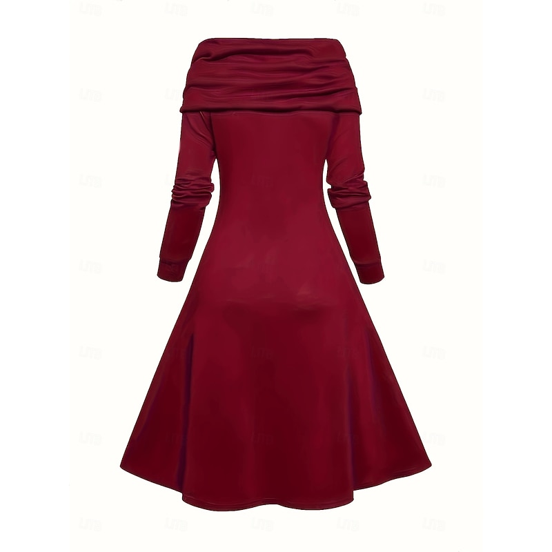 Lady Cocktail Dress Party Dress Women's Elegant Lady Christmas Pattern Adults Christmas Masquerade Christmas Eve Christmas Party Dress2