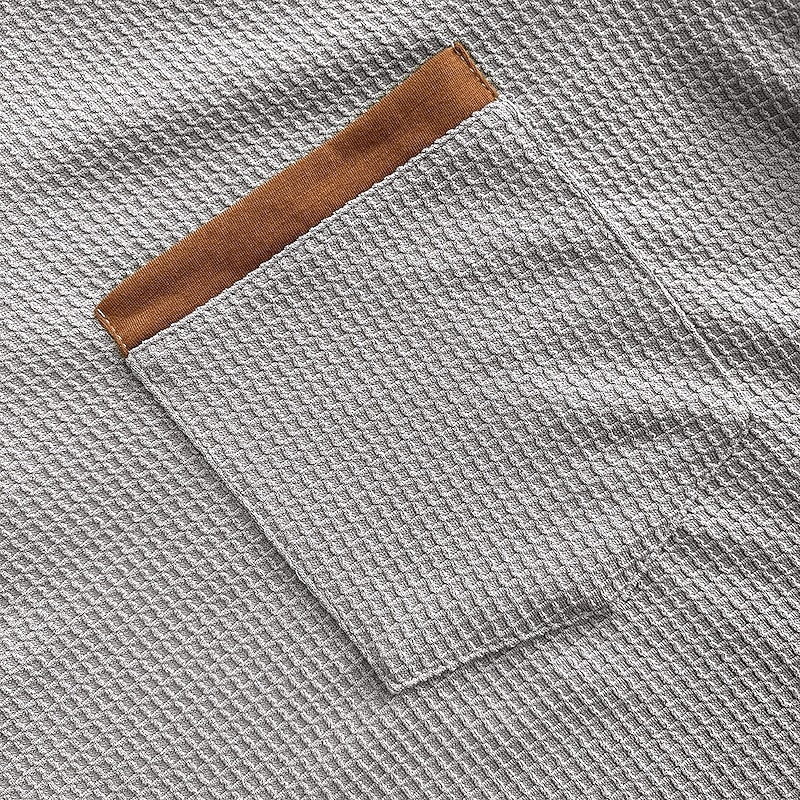 Men's Waffle Tee Polo Shirts Long Sleeve V Neck Spring &  Fall Solid Color Fashion Basic Fake two piece Street Casual Sports Black Gray Navy Blue Top Tee for Men3