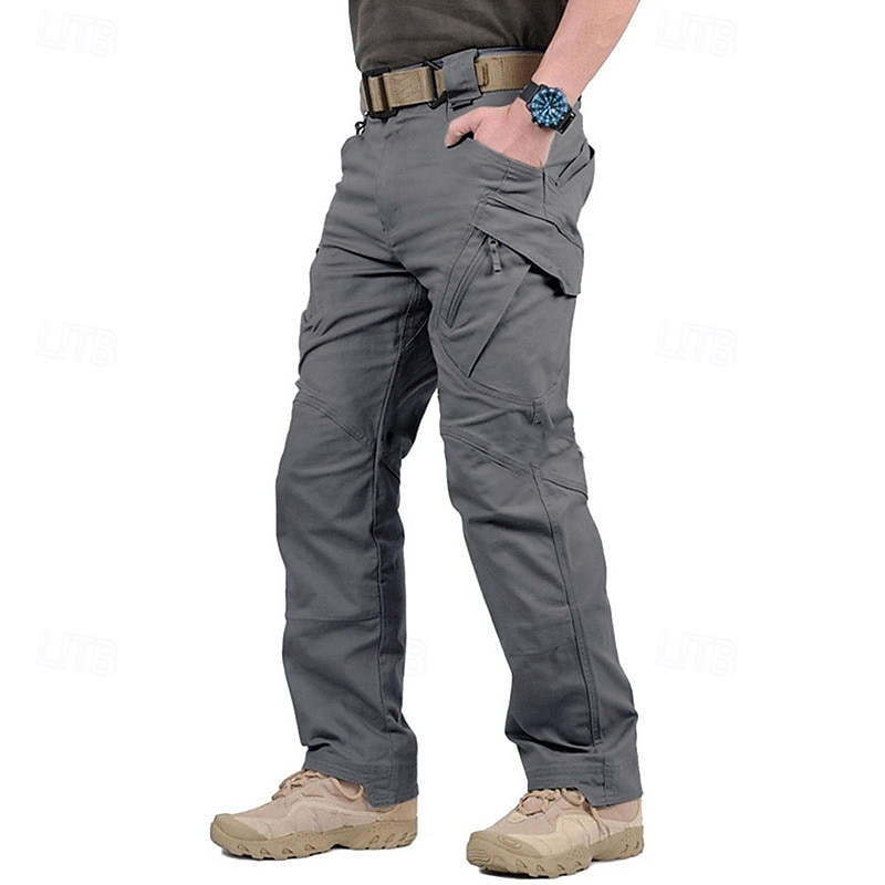 Men's Cargo Pants Tactical Pants Tactical Hiking Pants Zipper Pocket Multi Pocket Plain Quick Dry Lightweight Full Length Outdoor Camping & Hiking Trousers Tactical Camouflage Black ArmyGreen3