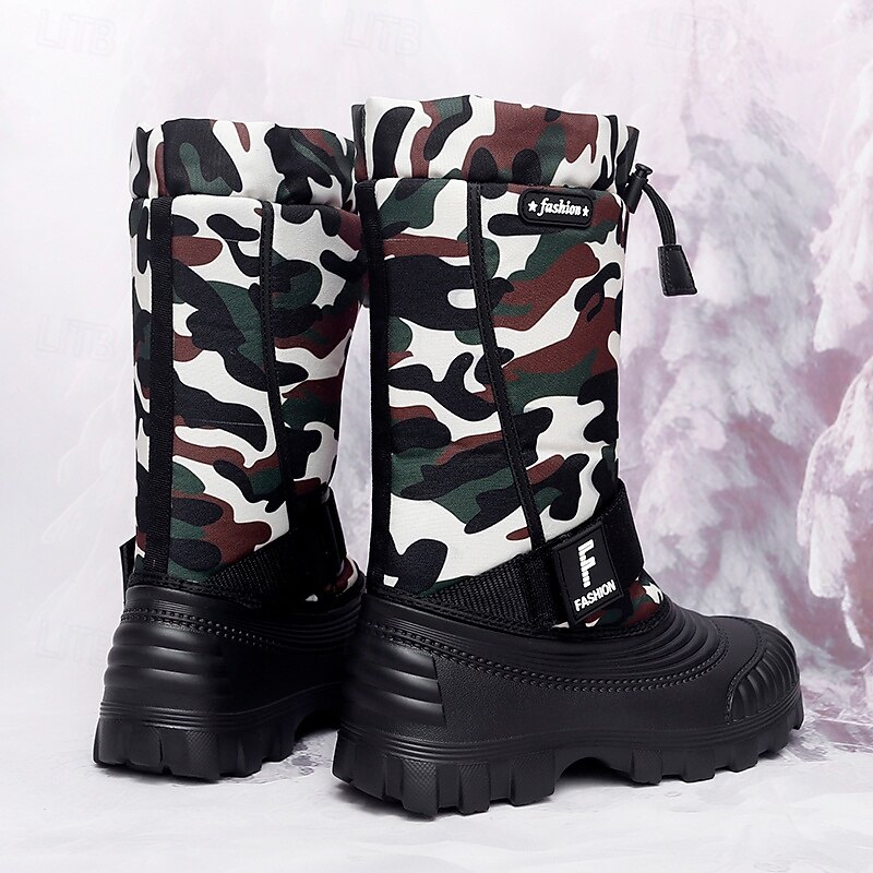 Men's Camo Winter Snow Boots with Waterproof Upper and Plush Lining - Durable Non-Slip Sole, Adjustable Strap, Ideal for Outdoor Activities2