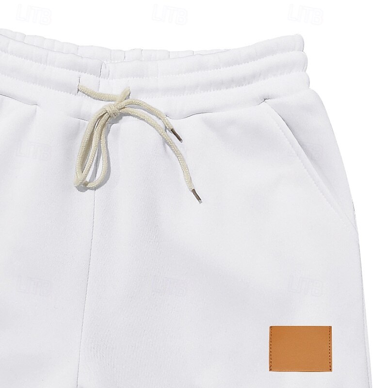 Men's Joggers Trousers Cargo Sweatpants Pocket Drawstring Elastic Waist Plain Comfort Sports Outdoor Daily Fashion Casual Black White Micro-elastic4