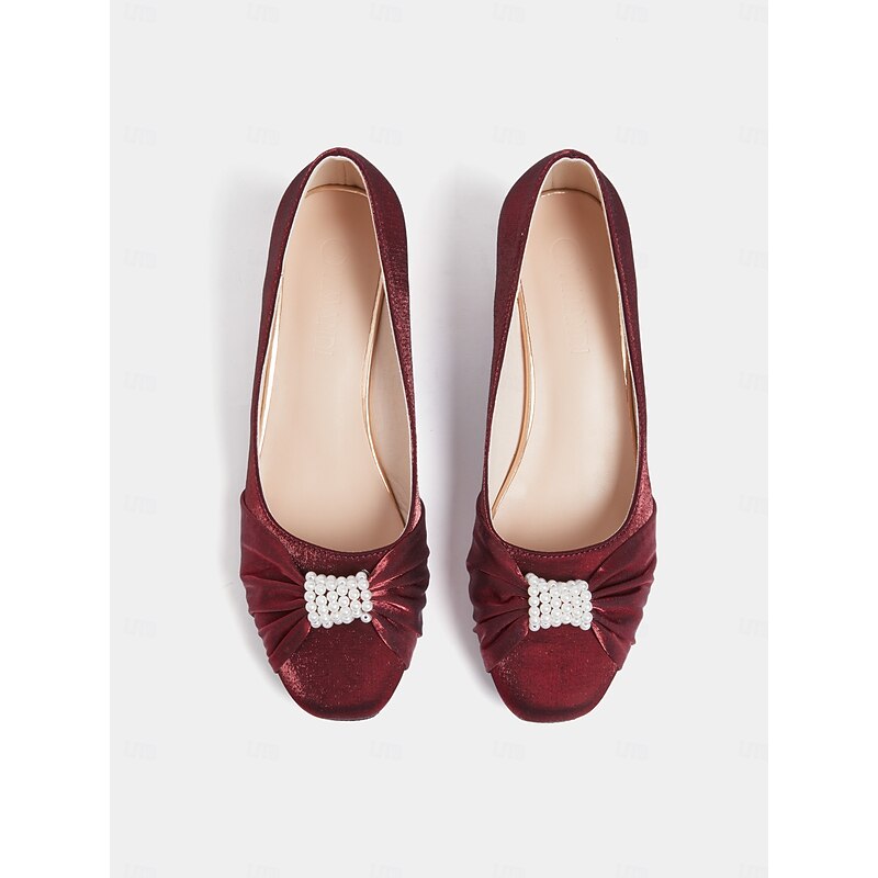 Women's Elegant Pearl-Embellished Block Heel Pumps – Perfect for Weddings, Formal Events, and Evening Wear2