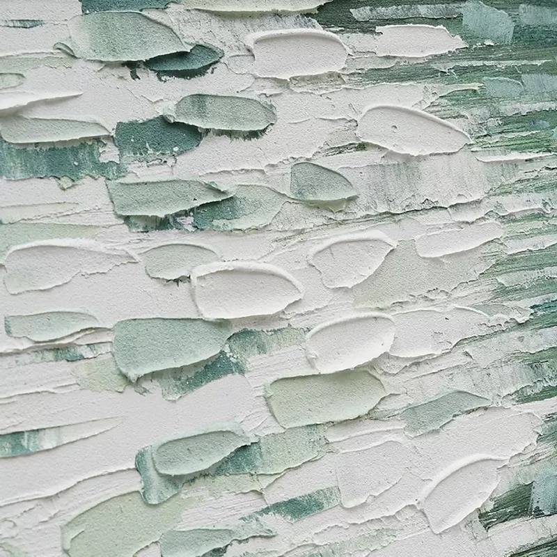 Abstract Green Wave Paintings On Canvas Large handmade Textured Ocean Wave Painting Blue and White Ocean Wave Art Coastal Wall Art oil painting on Canvas 3D Abstract Ocean Artwork Modern Home Decor3