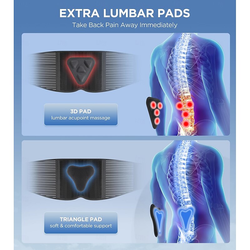 Back Brace for Lower Back Pain Relief with 3D Lumbar Pad, 6X Back Support Belt With Alternative Strips for Men/Women, Soft Breathable Mesh Fabric Lumbar Support for Herniated Disc, Sciatica3
