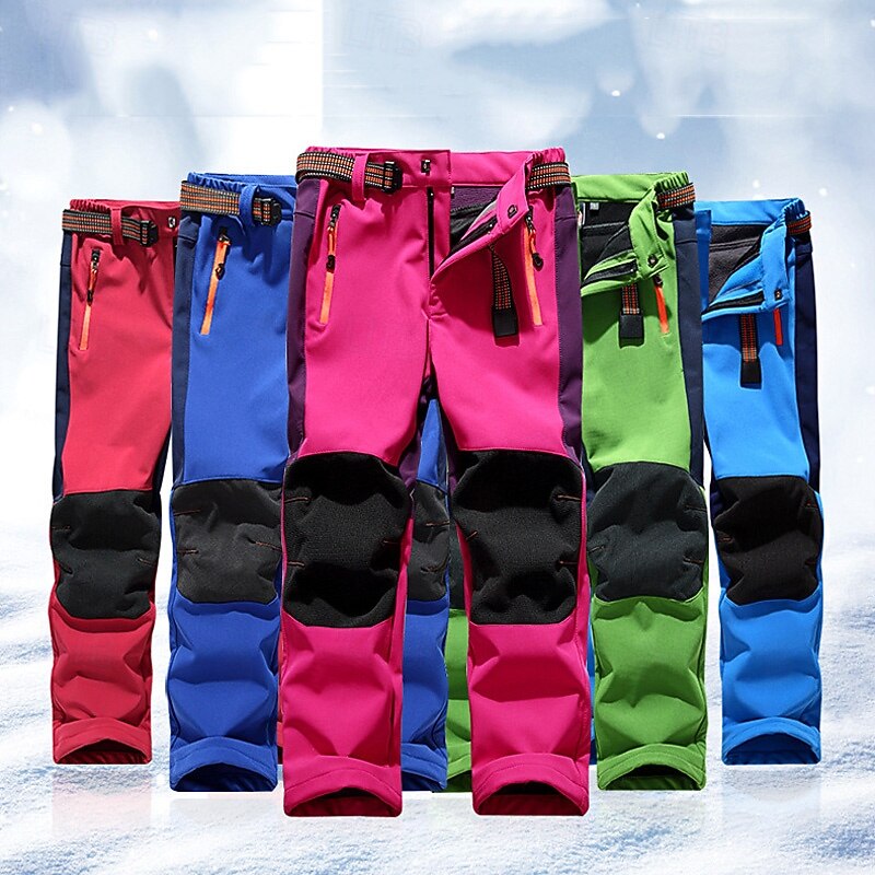 Boys' Combat Pants Cargo Pants Hiking Pants Trousers Tactical Pants Patchwork Winter Outdoor Regular Fit Soft Warm Breathable Pants / Trousers Zipper Pocket Black Red Camping / Hiking / Caving2