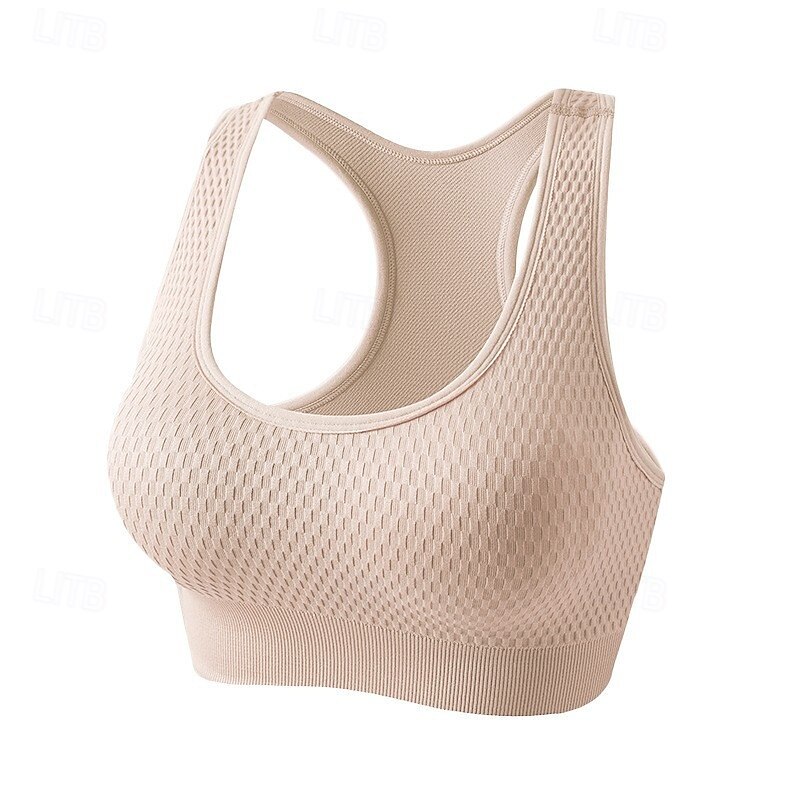 Women's High Support Sports Bra Running Bra Open Back Cross Back Bra Top Padded Fitness Leisure Sports Running Breathable Lightweight Soft Black White Red Solid Colored