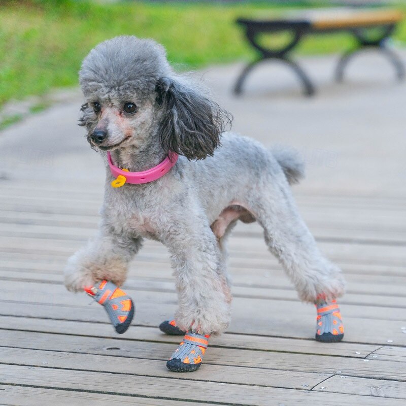 Dog Boots / Shoes Rain Boots Anti-Slip Sneaker Casual / Sporty Color Block For Pets Rubber Black3