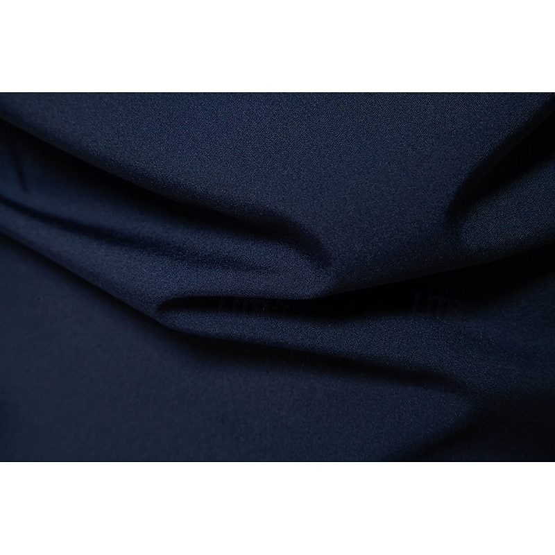 Men's Shirt Chinese Collar Shirt Mandarin Collar Shirt Dress Shirt Button Up Shirt Color Block Wedding Daily Black White Dark Navy Army Green Long Sleeve Grandad Collar Spring &  Fall Clothing Apparel4