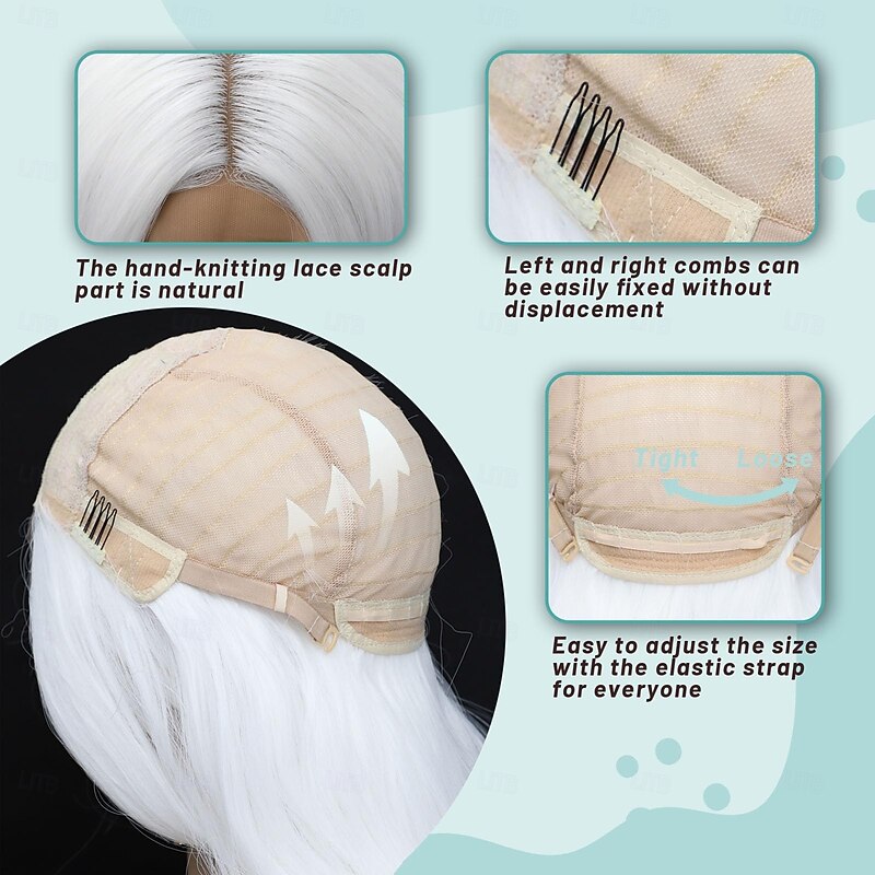 Long Wig Wavy Wigs for Women Middle Part Curly Wigs Natural Curly Synthetic Wig Heat Resistant Fiber Cosplay Wigs for Daily Party Use4