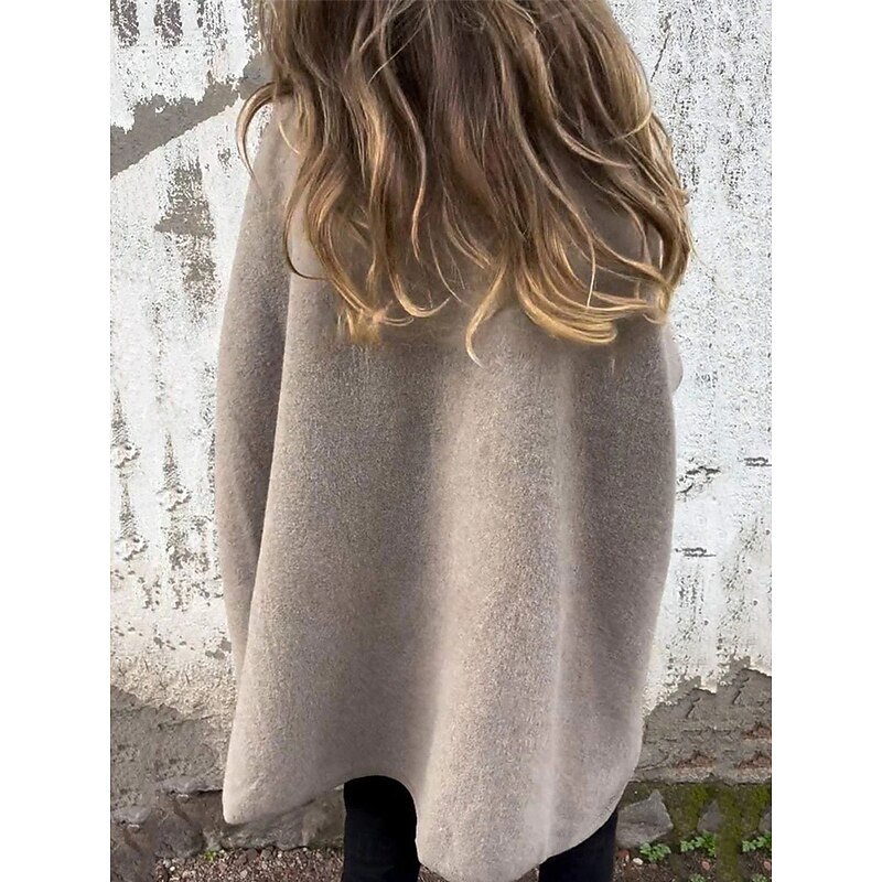 Women's Winter Coat Outdoor Street Daily Wear Fall Winter Regular Coat Regular Fit Thermal Warm Breathable Stylish Casual Jacket 3/4 Length Sleeve Plain Fur Collar Black Khaki3